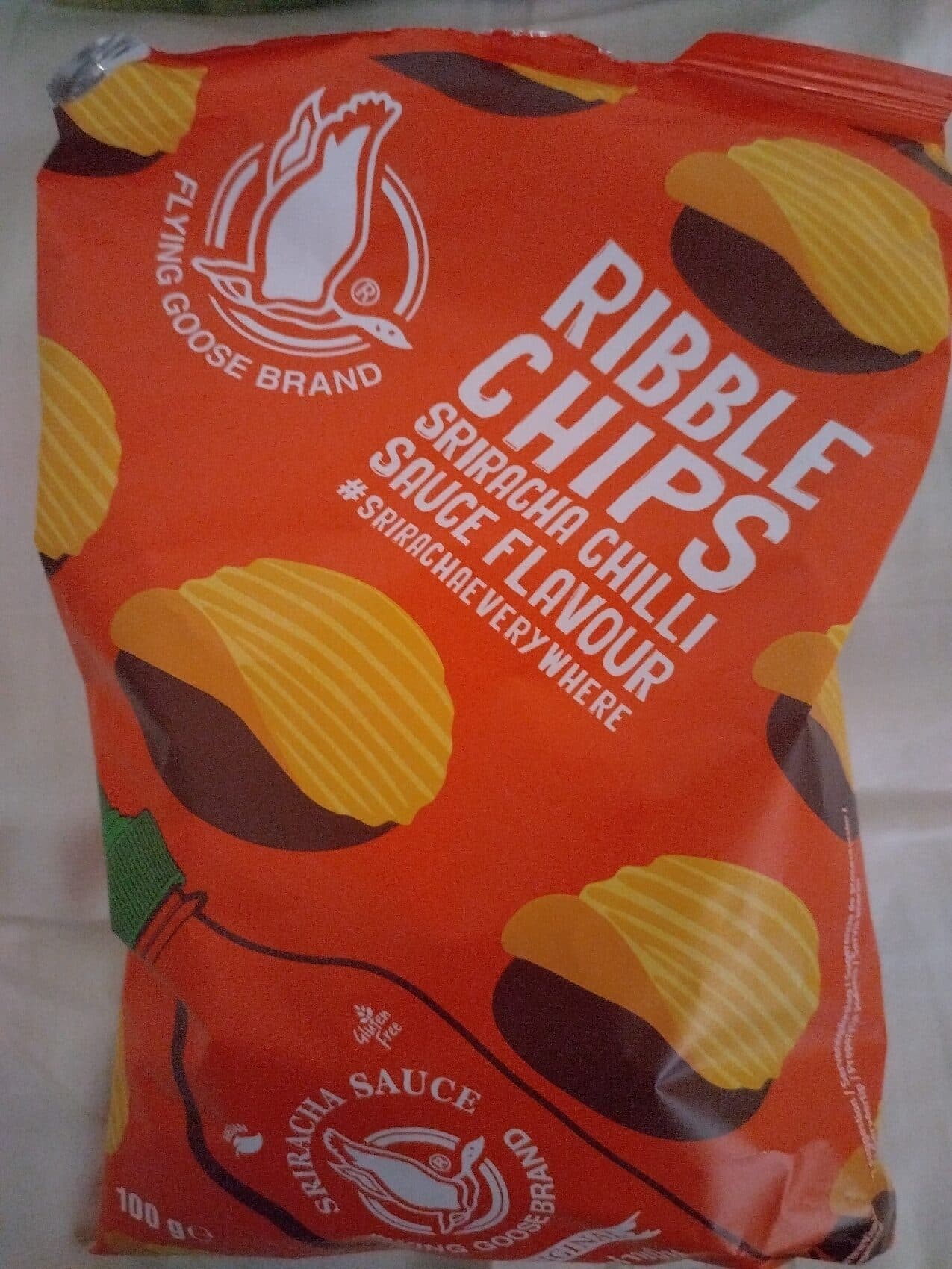 Flying goose Ribble Chips Sriracha Chilli Sauce Flavour packshot