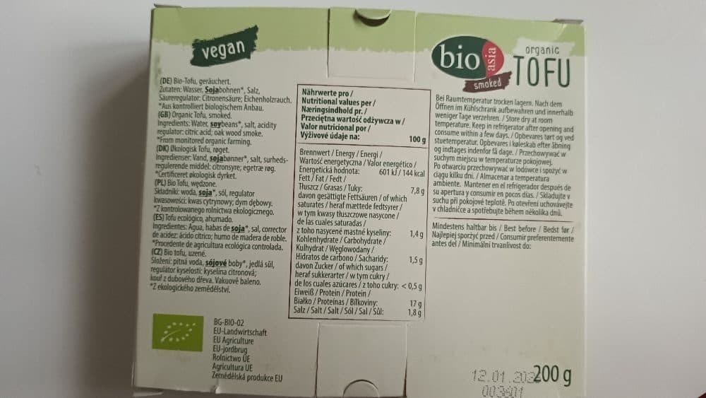 Bio asia Organic tofu, smoked packshot