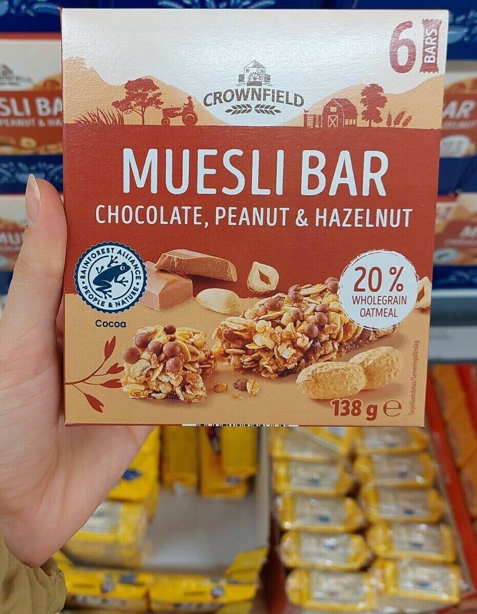 Crownfield Muesli Bar Chocolate, Peanut, Hazelnut packshot