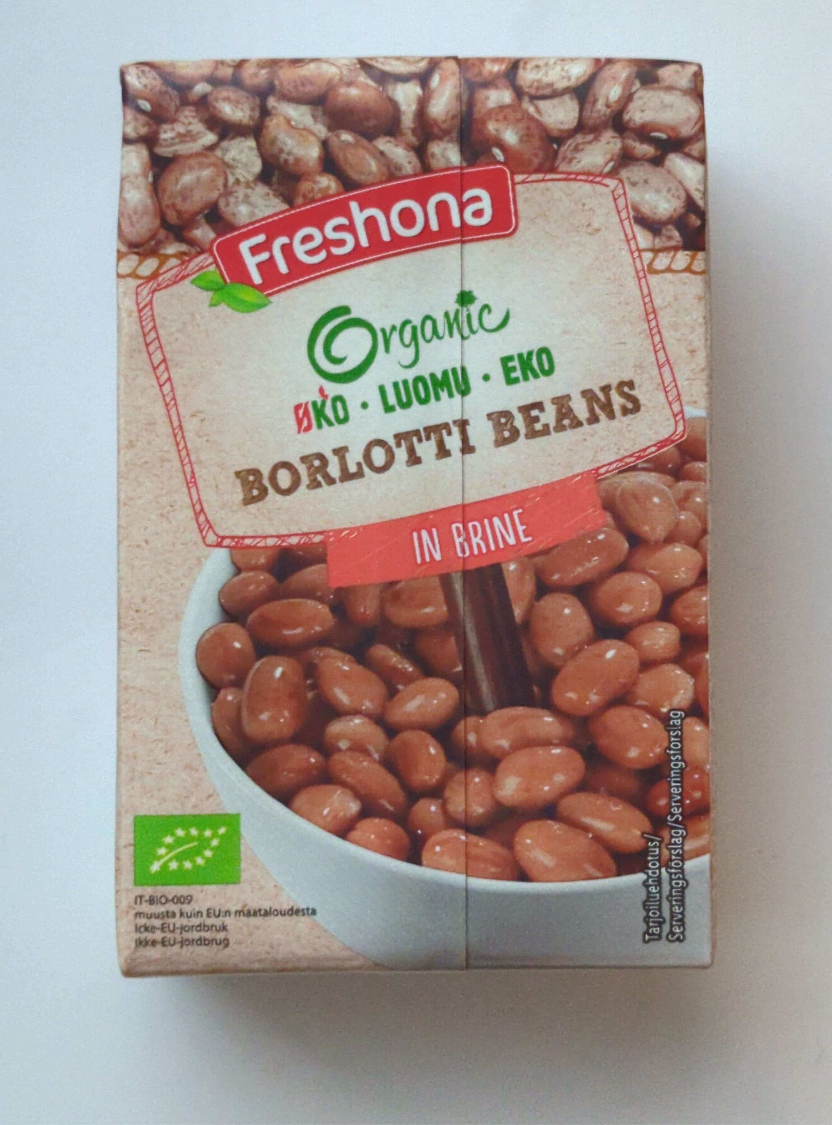 Freshona Organic Borlotti Beans packshot