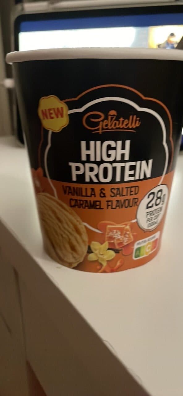 Gelatelli HIGH PROTEIN Vanilla & Salted Caramel Flavour packshot
