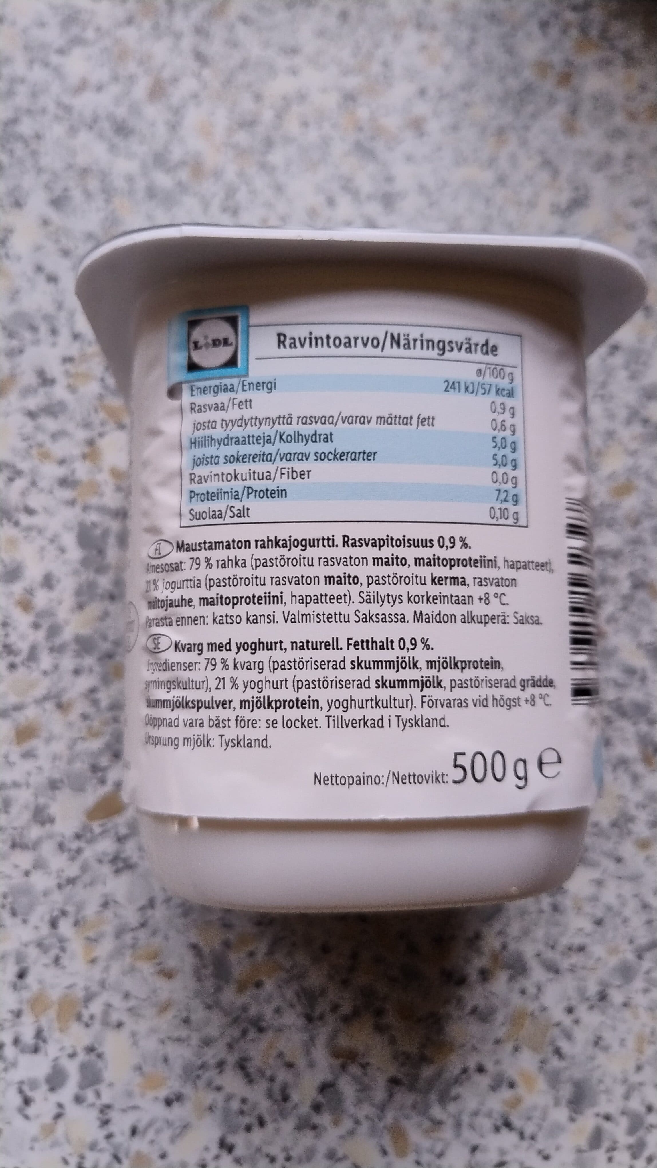 Milbona Rahkajogurtti 0,9% packshot