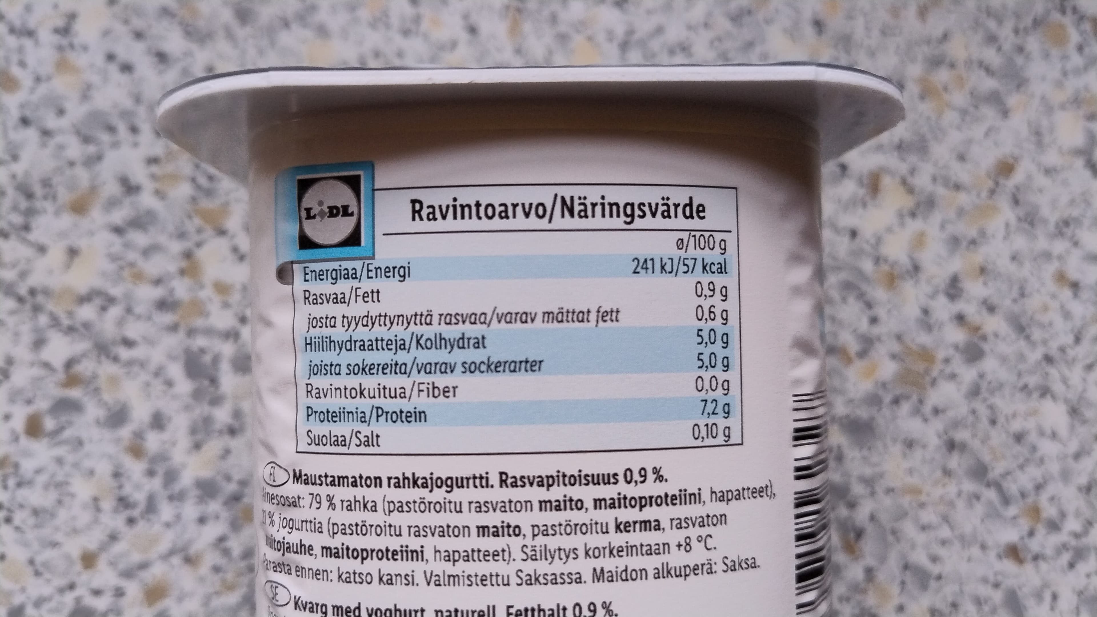 Milbona Rahkajogurtti 0,9% packshot