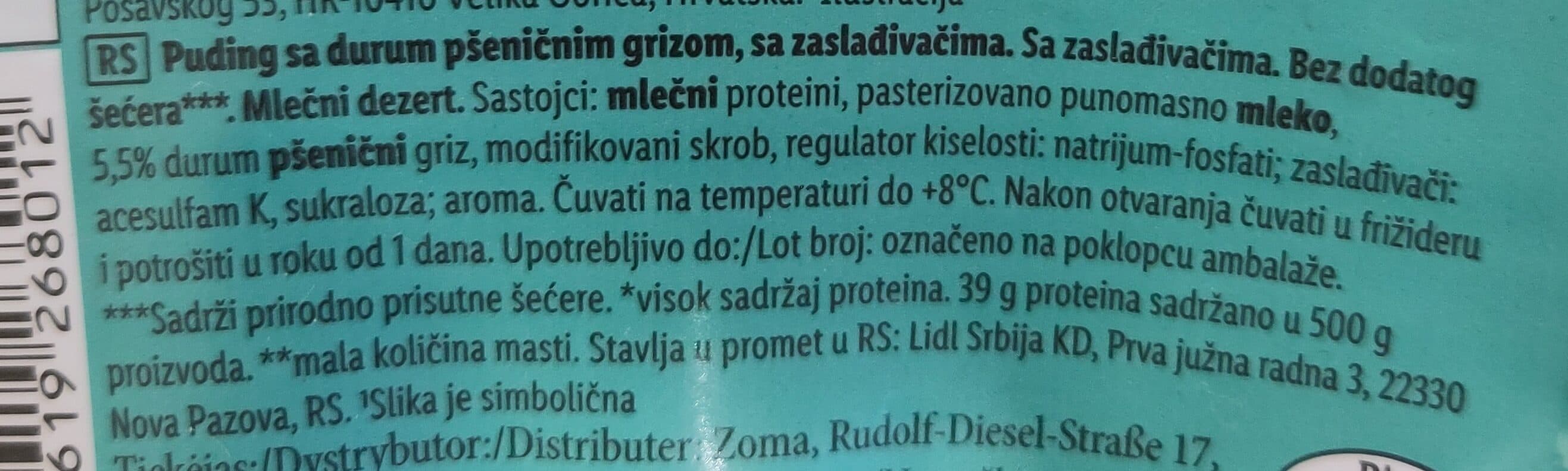 Milbona - Lidl High Protein Semolina Pudding Pure packshot