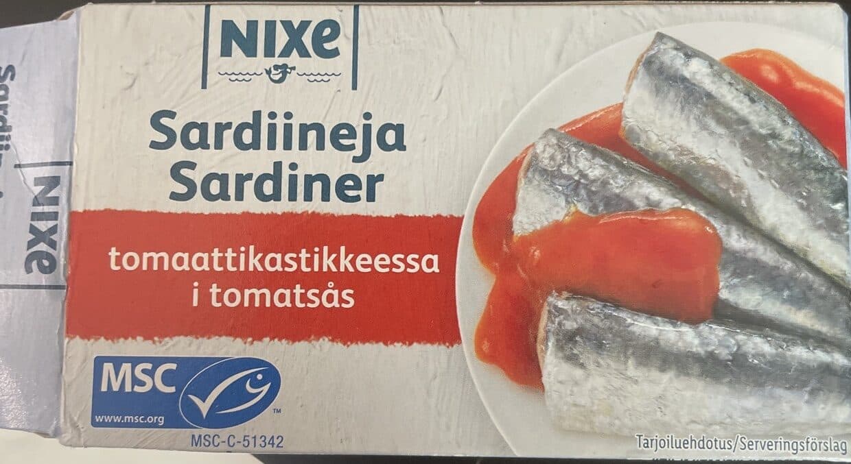 Nixe Sardiineja tomaattikastikkeessa packshot