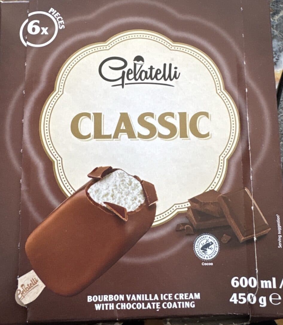Gelatelli Classic Ice Cream, Bourbon Vanilla With Chocolate Coating packshot