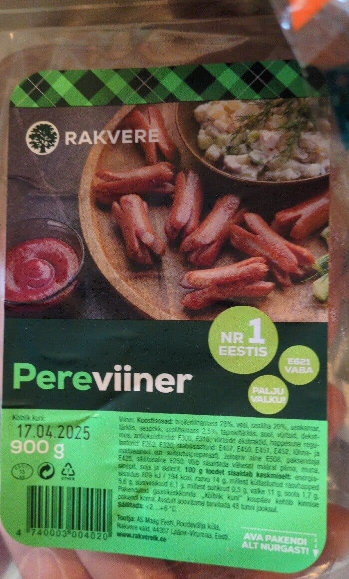 Rakvere Pere viinerid packshot