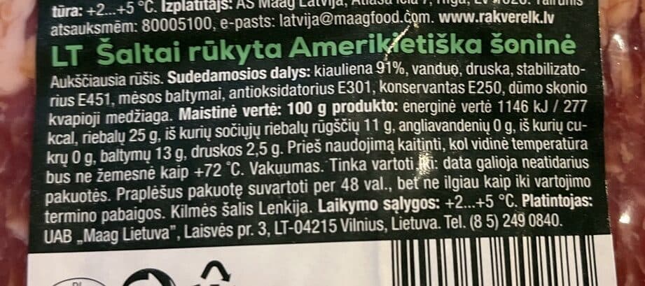 Rakvere Auksti Kūpināts Bekons Amerikāņu packshot