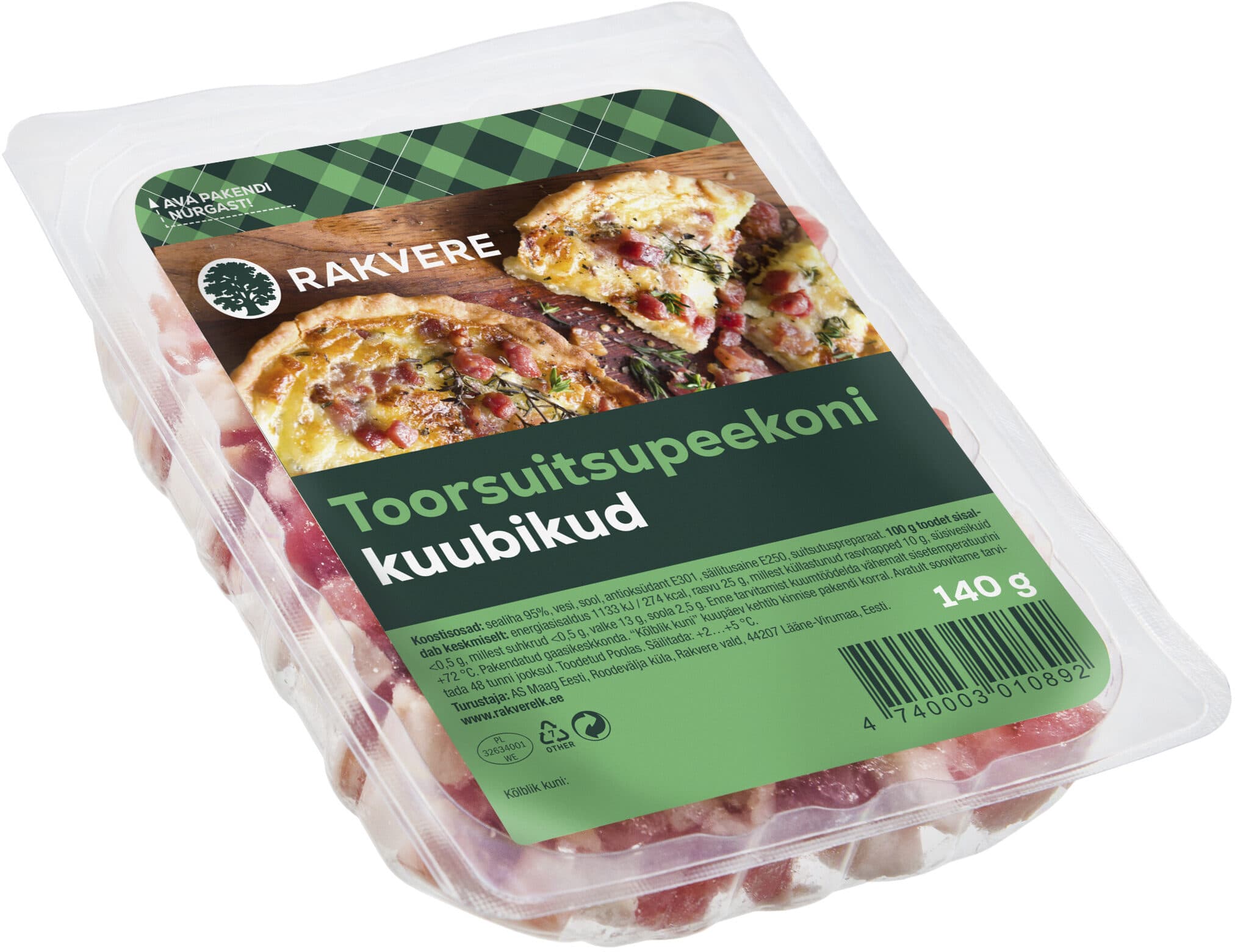 Rakvere Cold smoked bacon cubes packshot