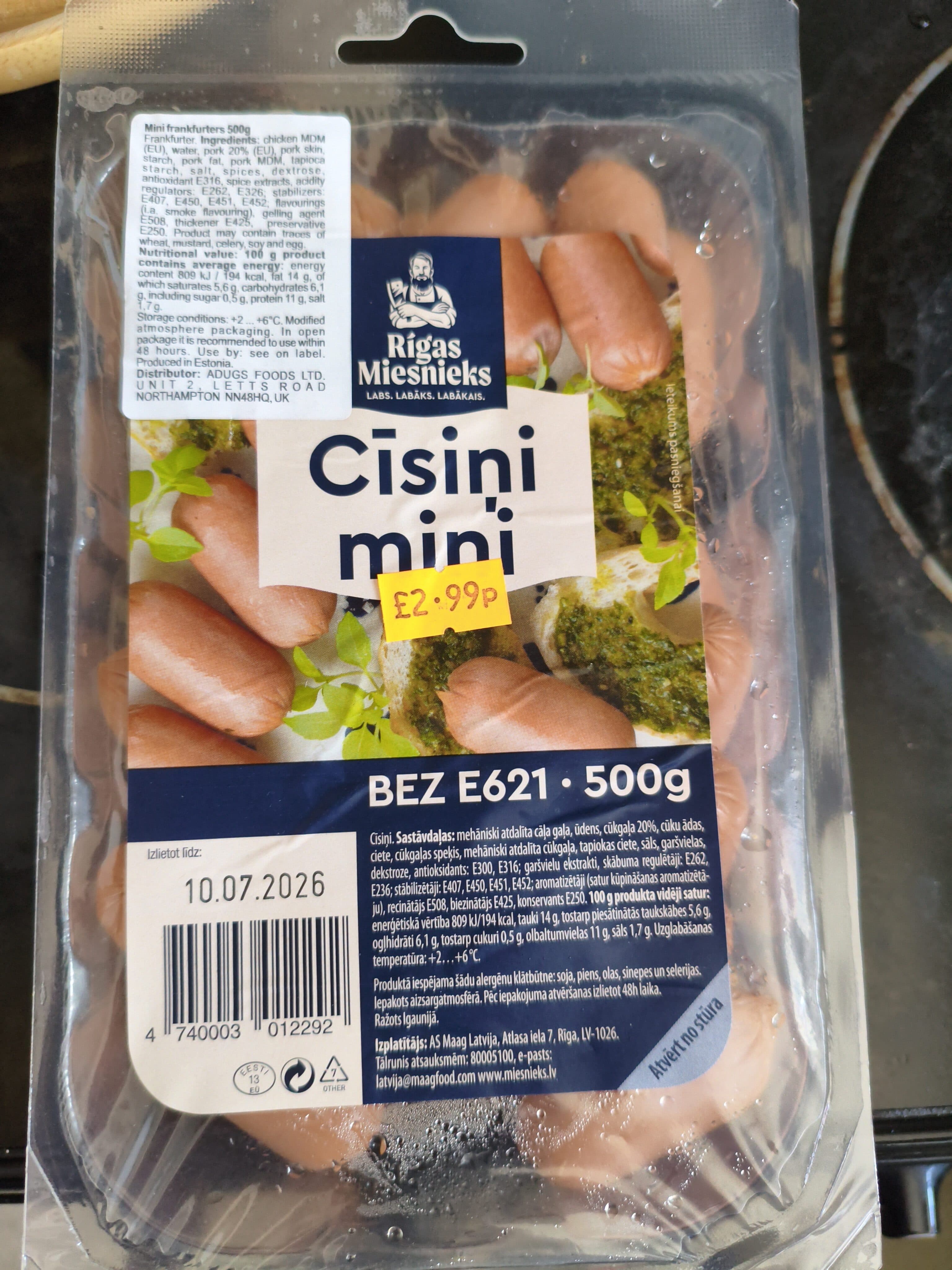 Rīgas Miesnieks Cīsiņi Mini packshot