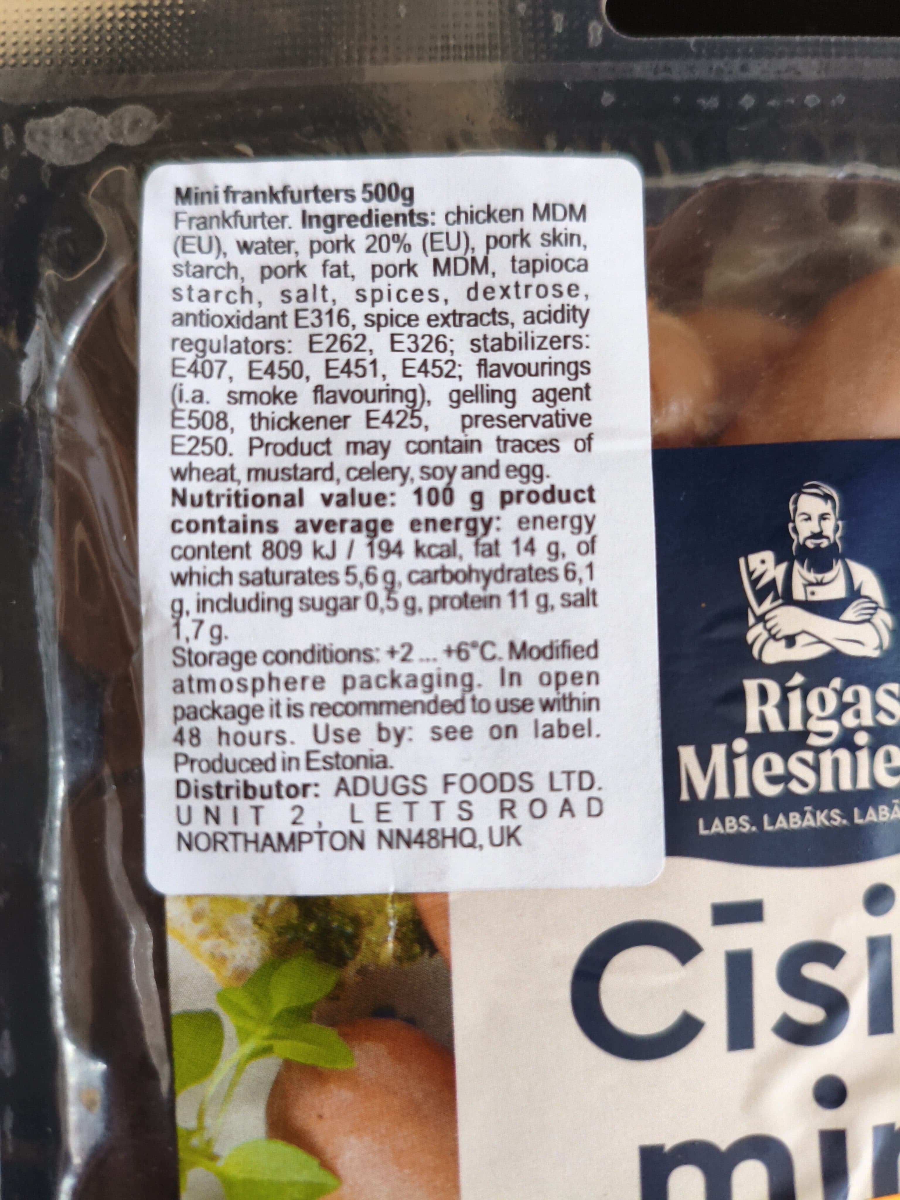 Rīgas Miesnieks Cīsiņi Mini packshot