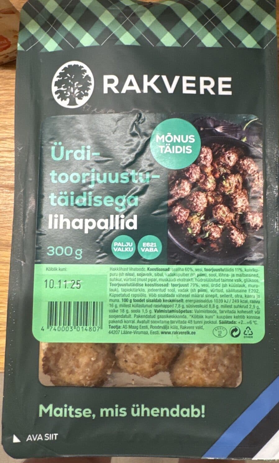 Rakvere Ürdi-toorjuustutäidisega lihapallid packshot