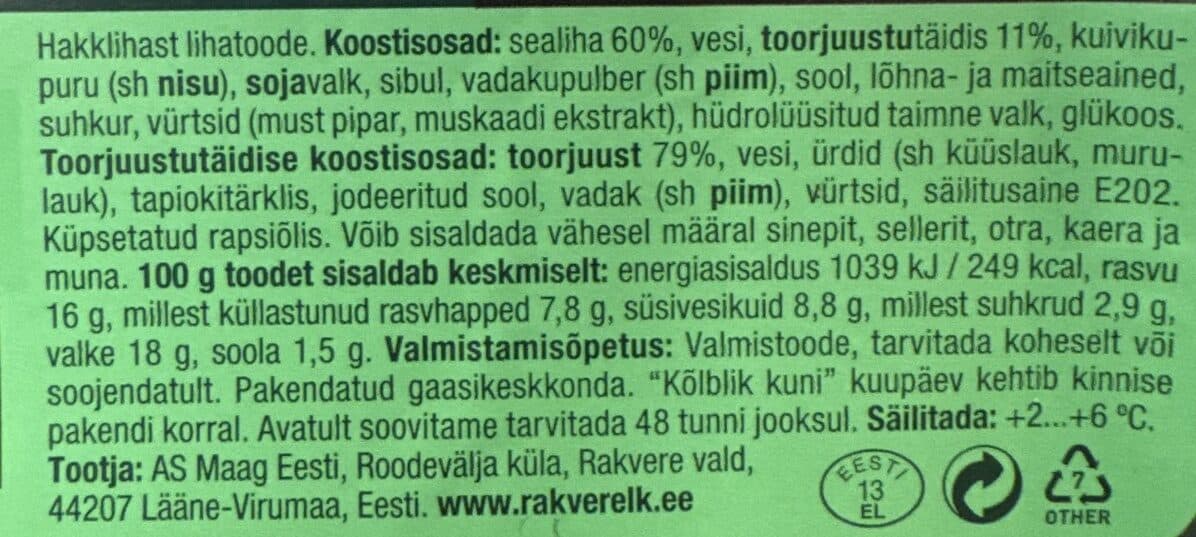 Rakvere Ürdi-toorjuustutäidisega lihapallid packshot