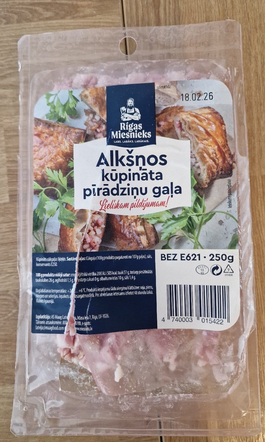 Rīgas Miesnieks alkšņu kūp.Pīrādziņu gaļa packshot