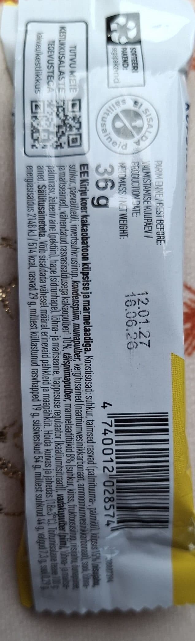 Kalev Kirju Koer - Kakaobatoon küpsise ja marmelaadiga packshot