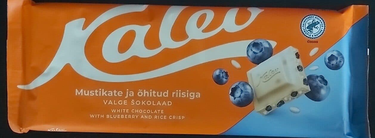 Kalev Valge Šokolaad Mustikate Ja Õhitud Riisiga packshot
