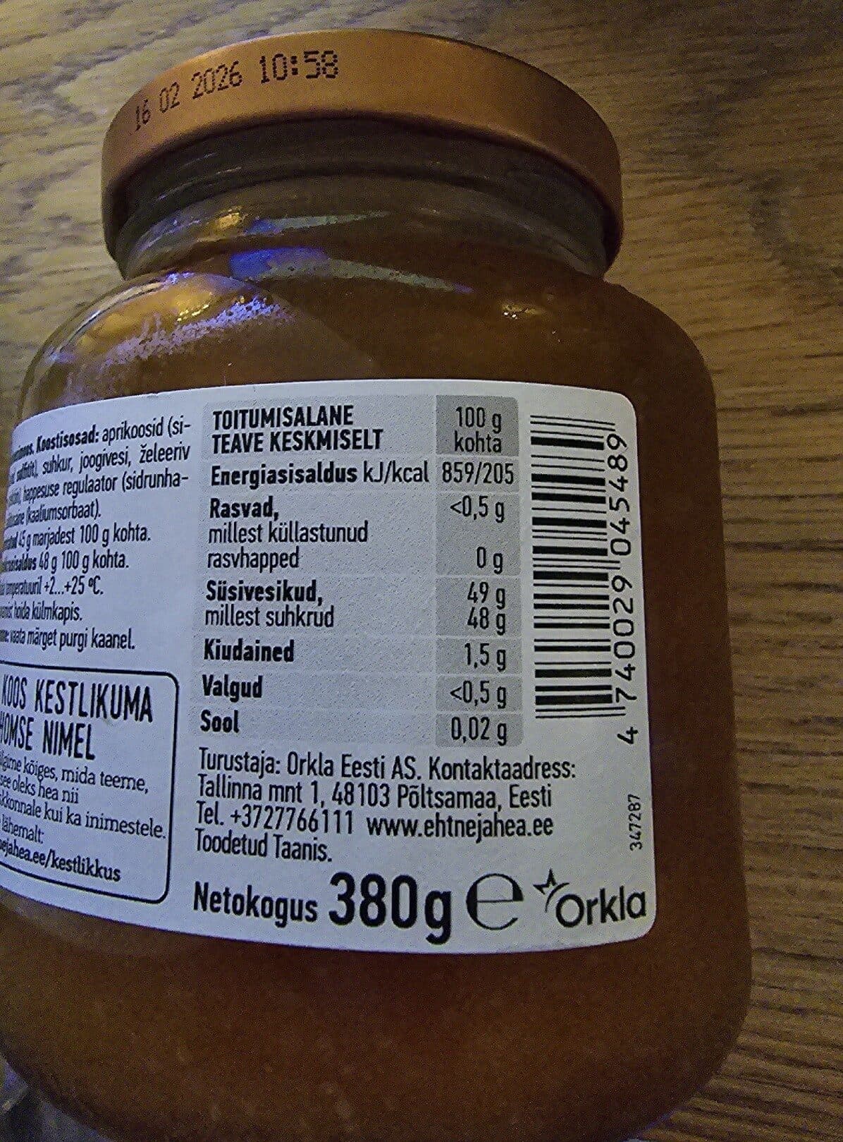 Põptsamaa Apricot Jam packshot