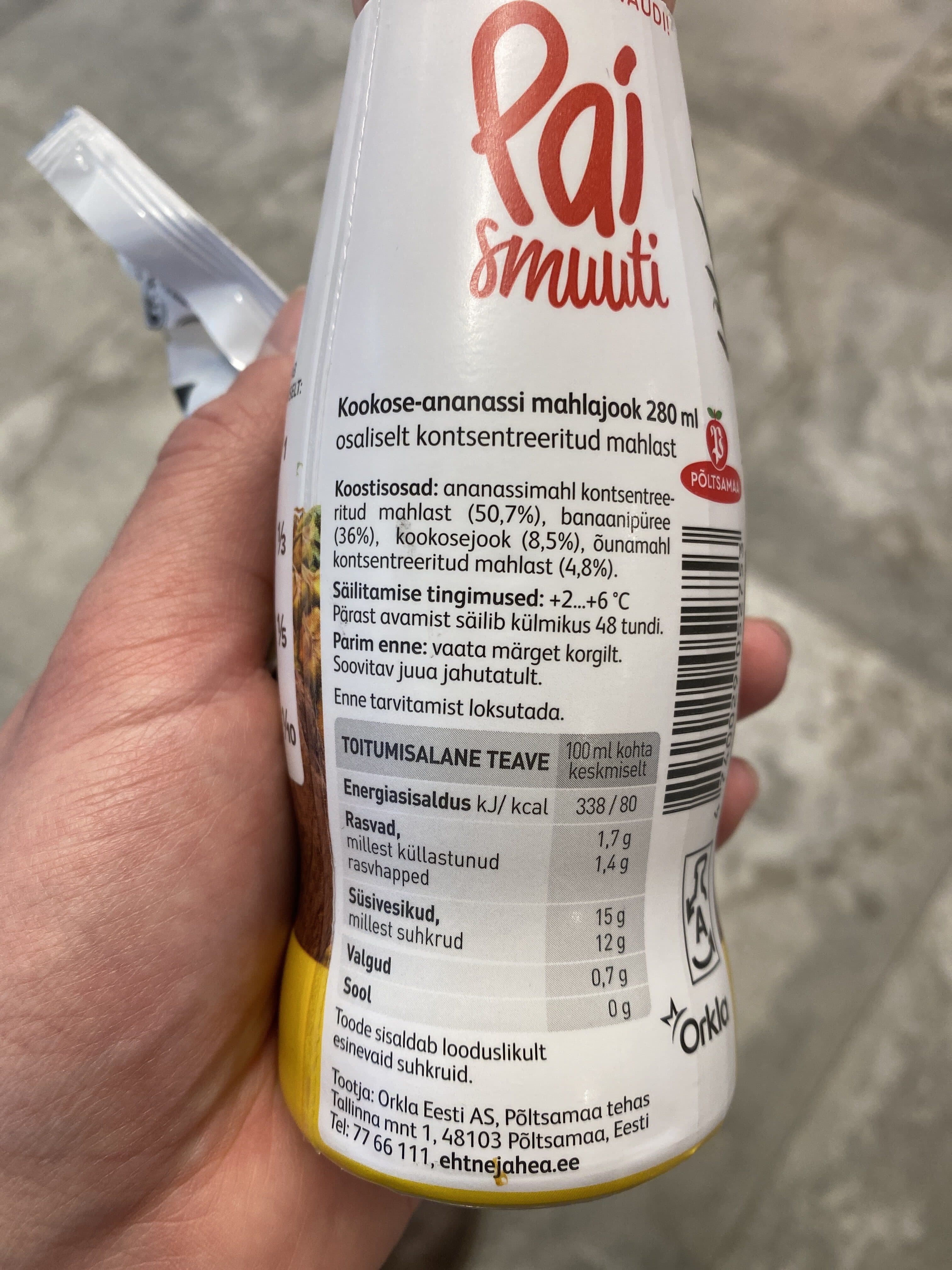 Pai Kookose-ananassi smuuti packshot
