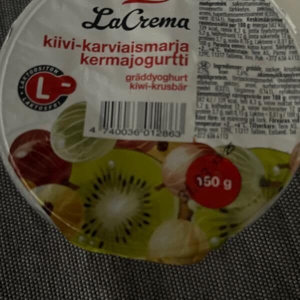 Tere LaCrema Kiivi-Karvisaismarjakermajogurtti packshot