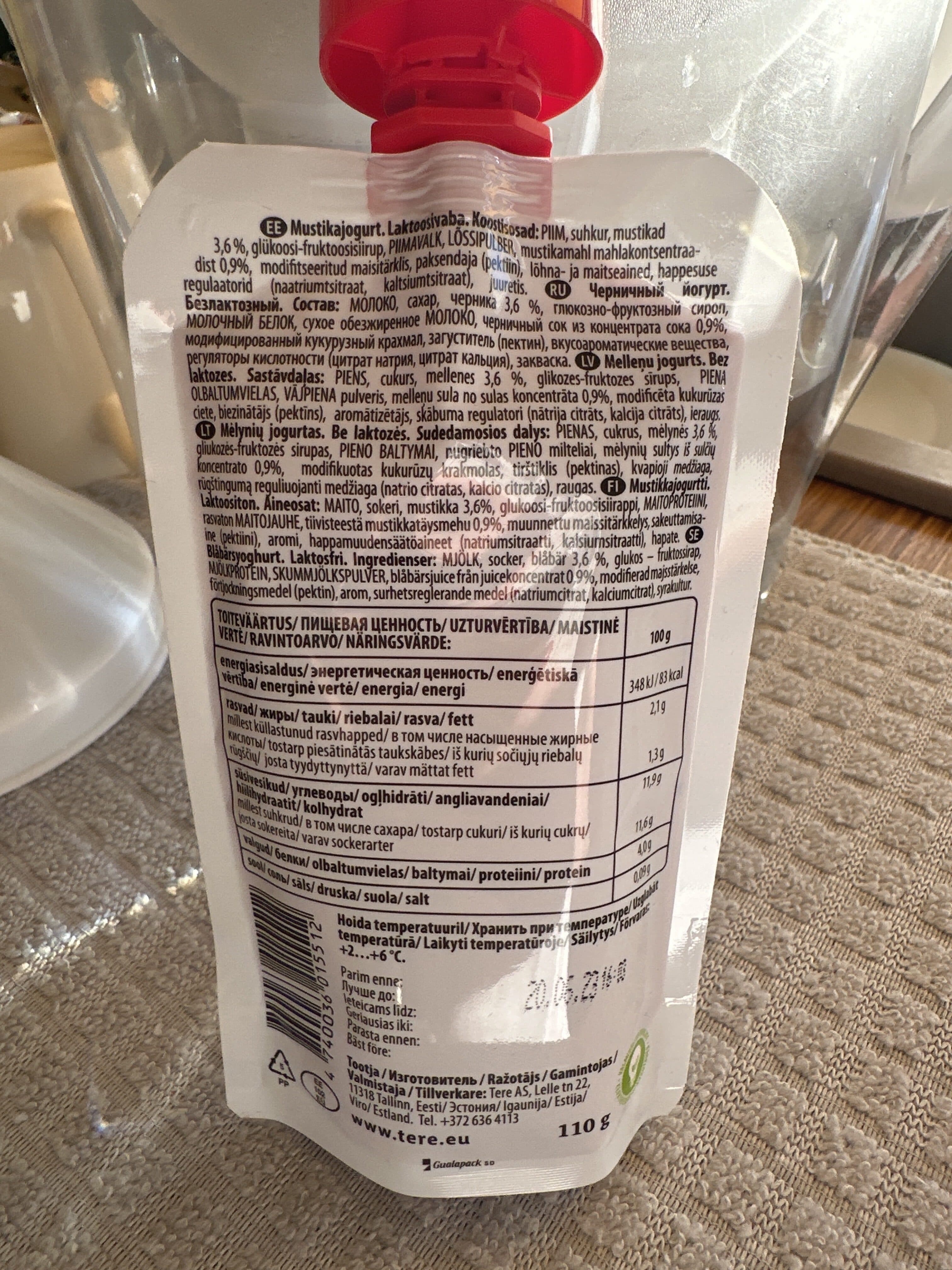 Tere Emma Mustikajogurt packshot