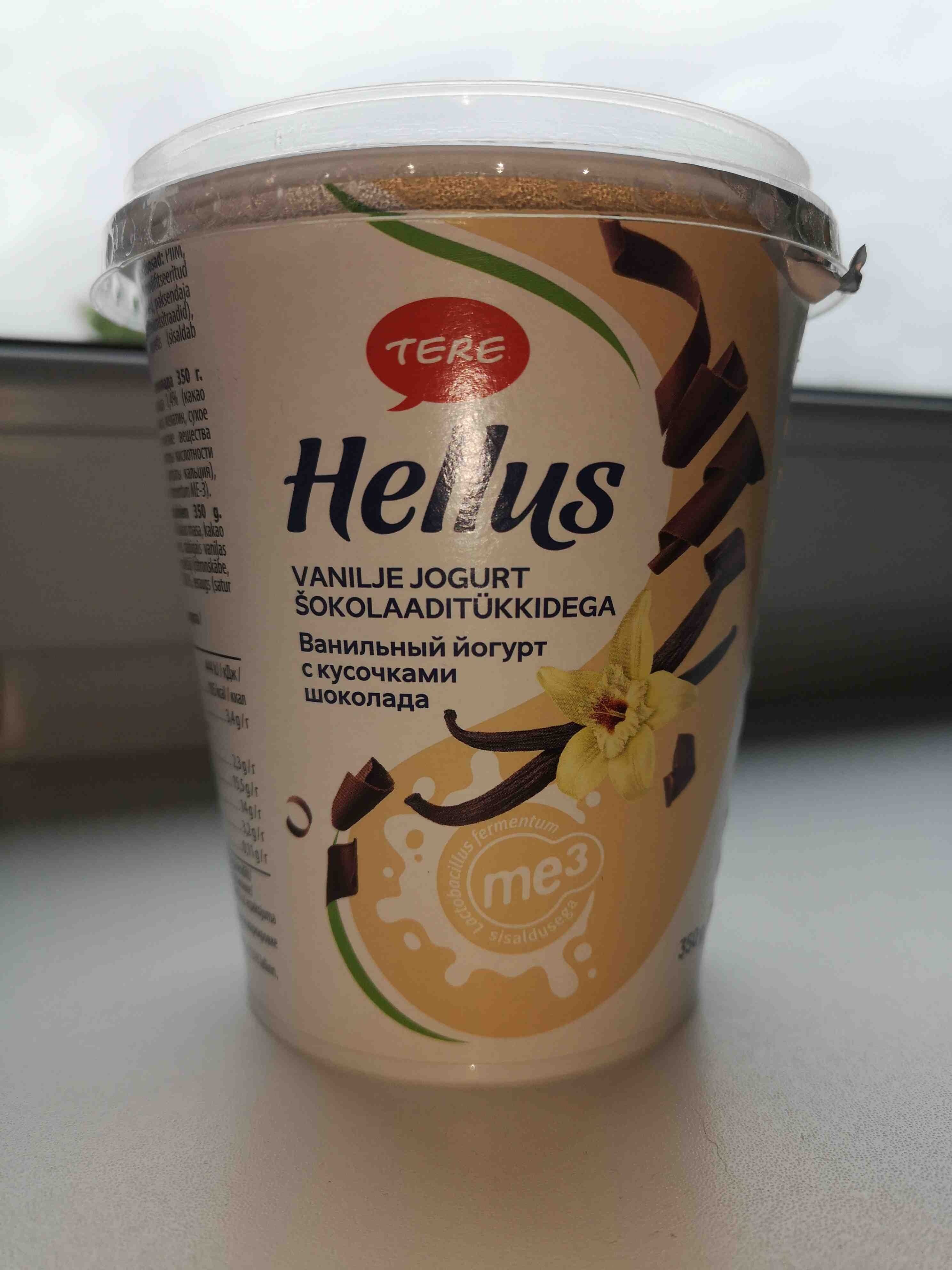 Tere Hellus Vanilla yoghurt with chocolate pieces packshot