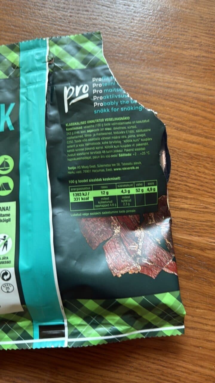 Rakvere Rakvere beef jerky packshot