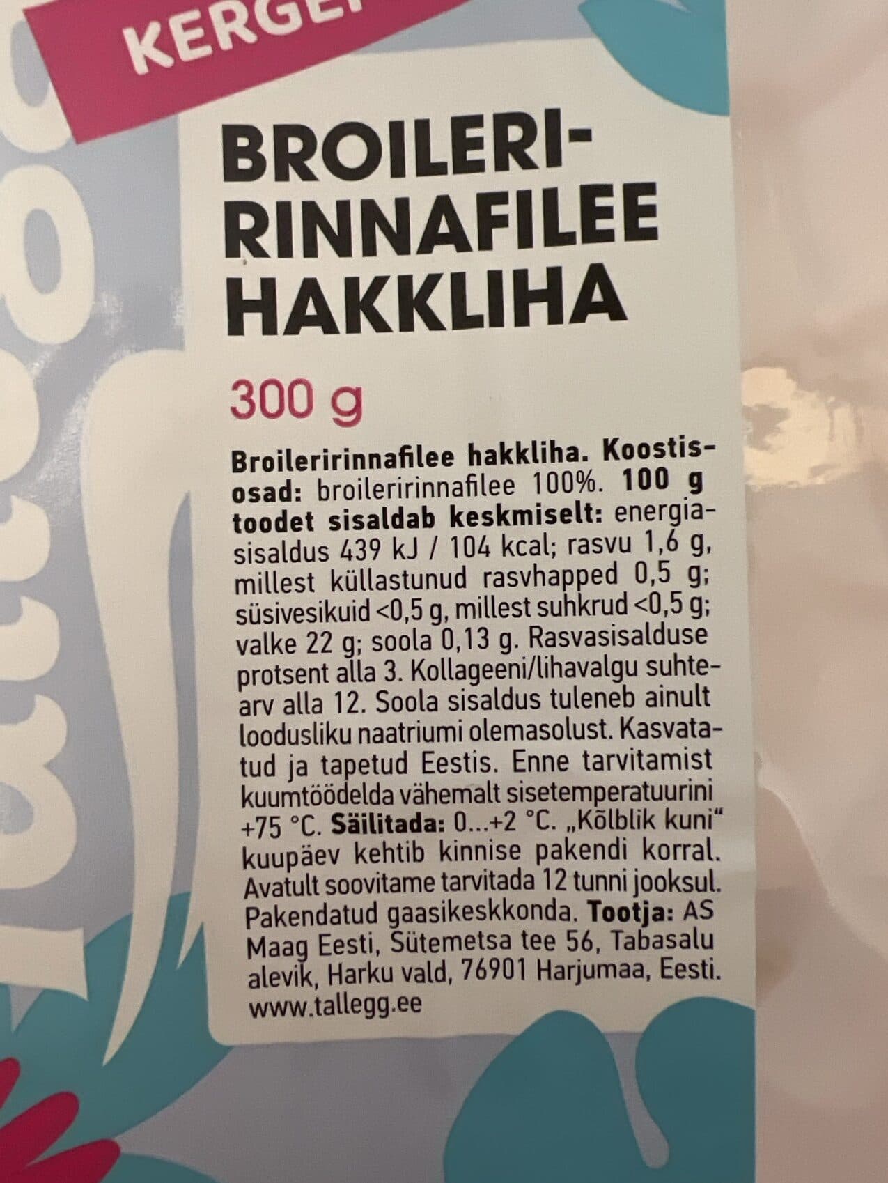 Tall egg Fit BROILERI-RINNAFILEE HAKKLIHA packshot