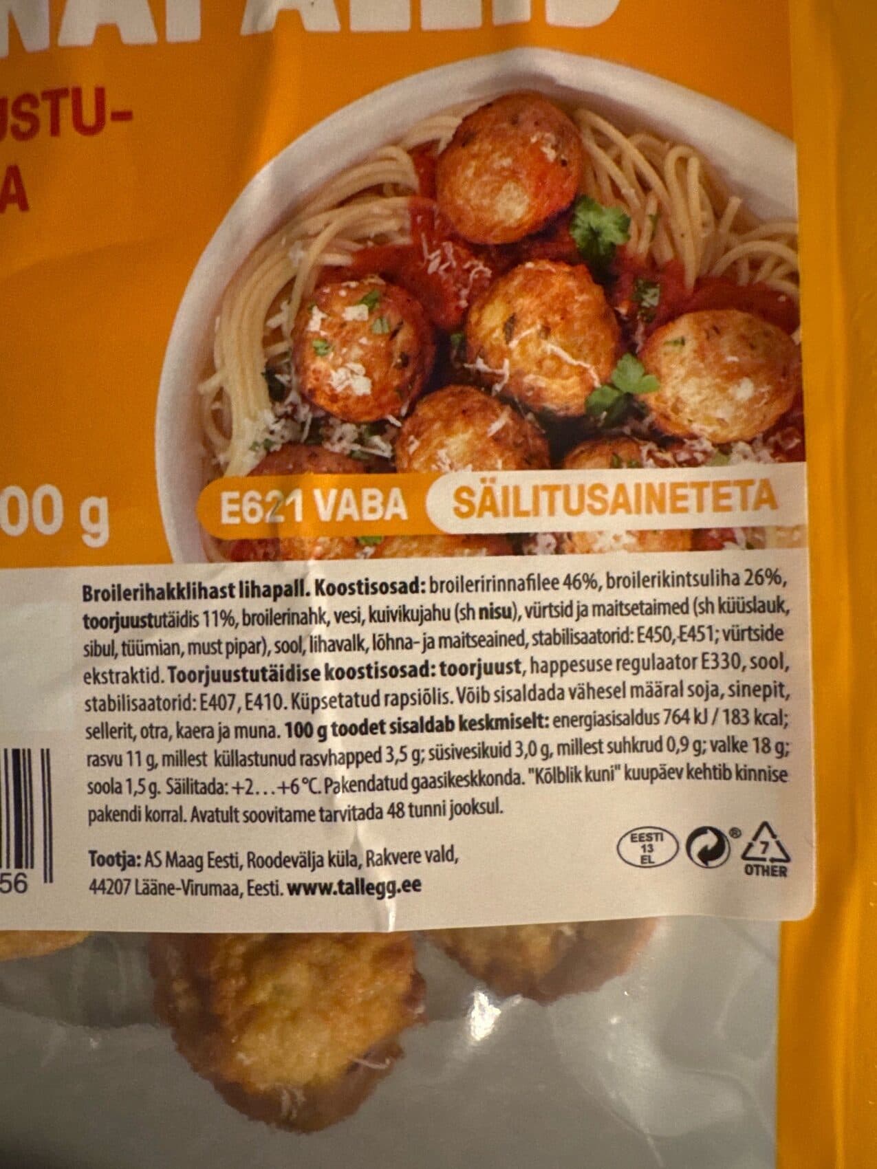 Tallegg Kanapallid Toorjuustuga packshot