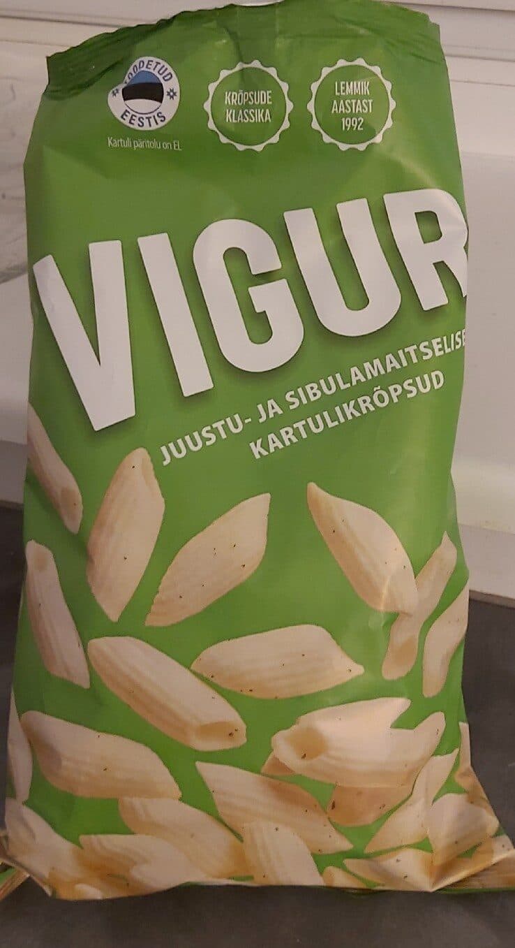 Balsnack Vigur Juustu- Ja Sibulamaitselised Kaetulikrõpsud packshot
