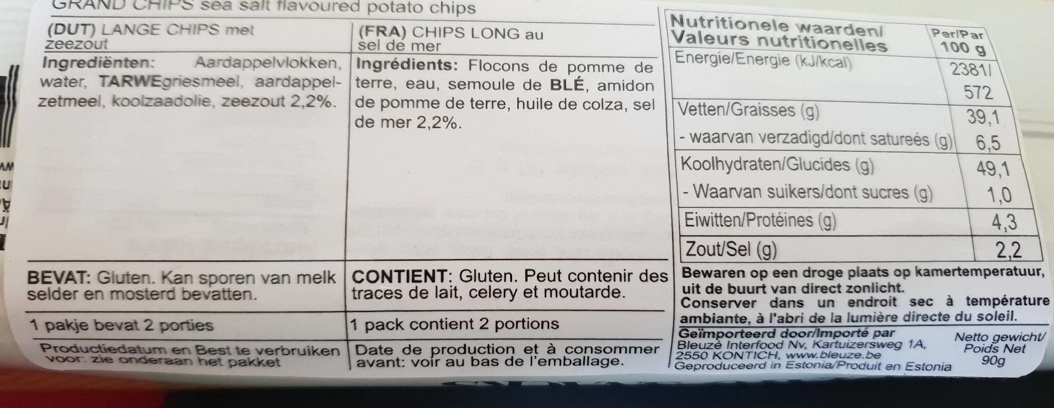Open Food Facts Grand chips Simply sea salt packshot