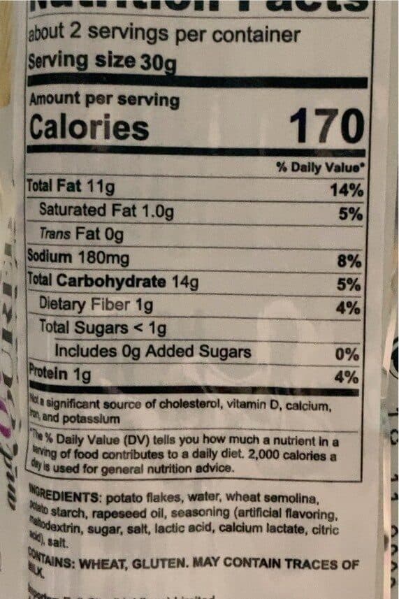 Open Food Facts Grand potato chips sour cream and onion packshot