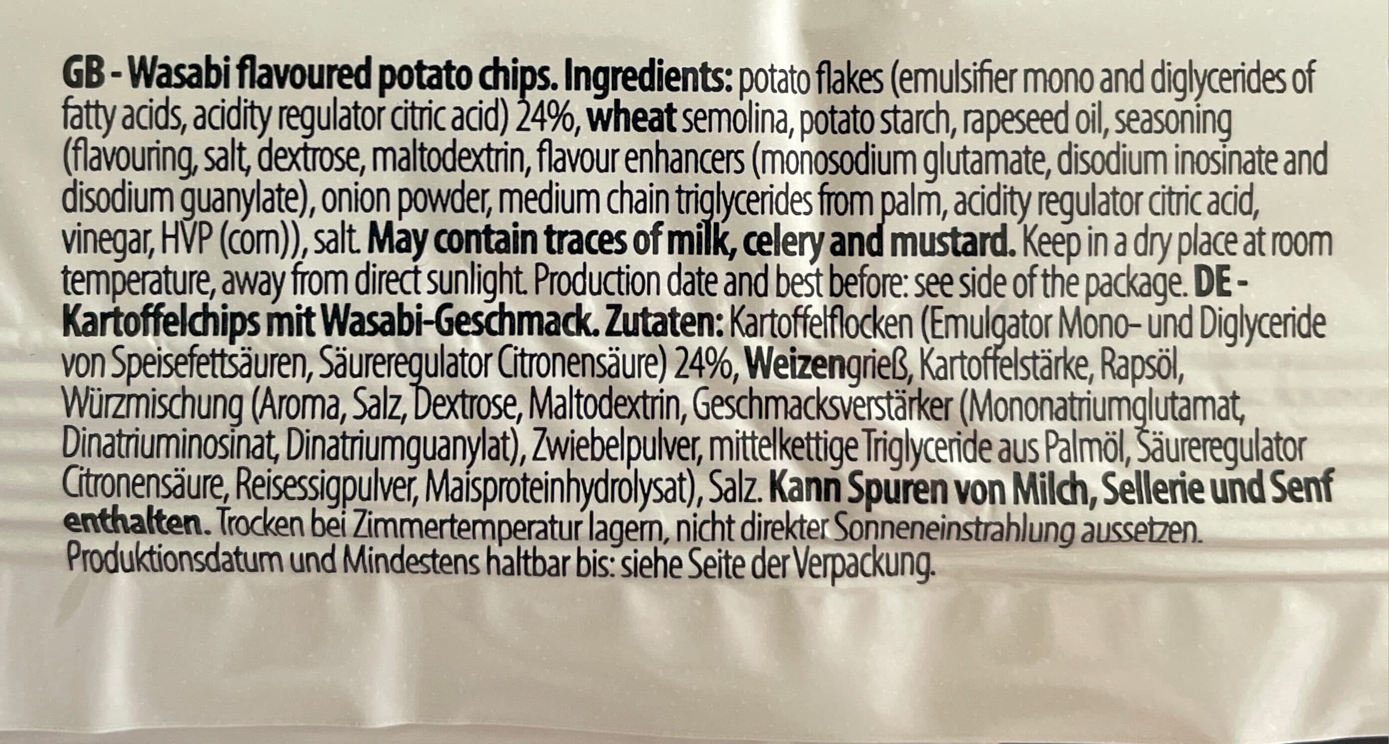 Balsnack Grand Potato Chips Wasabi packshot
