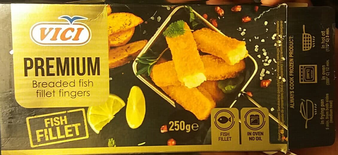 Viči Premium breaded fish fillet fingers packshot