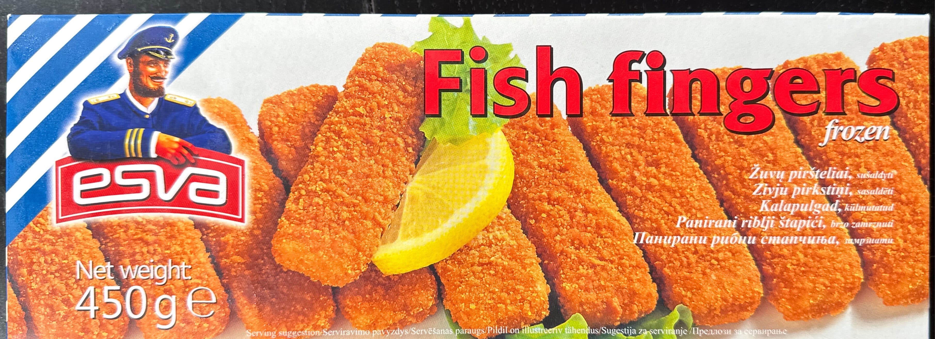 esva Fish fingers, frozen packshot