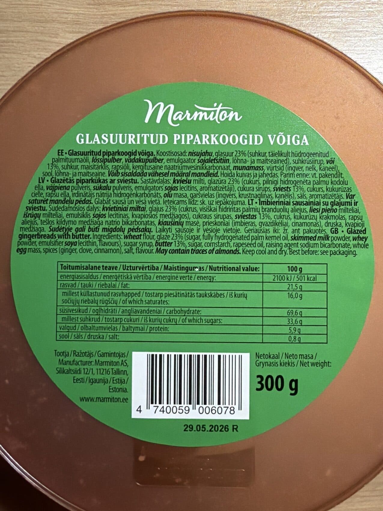 Marmiton Glasuuritud Piparkoogid Võiga packshot
