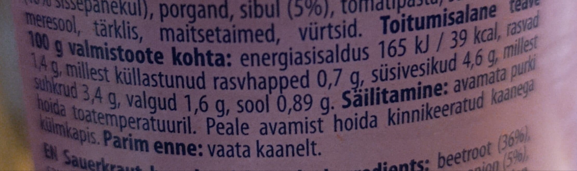 Salvest Hapukapsa Borš Sealihaga packshot