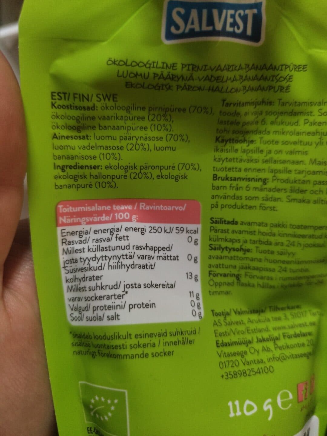 Open Food Facts Pear/Raspberry/Banana packshot