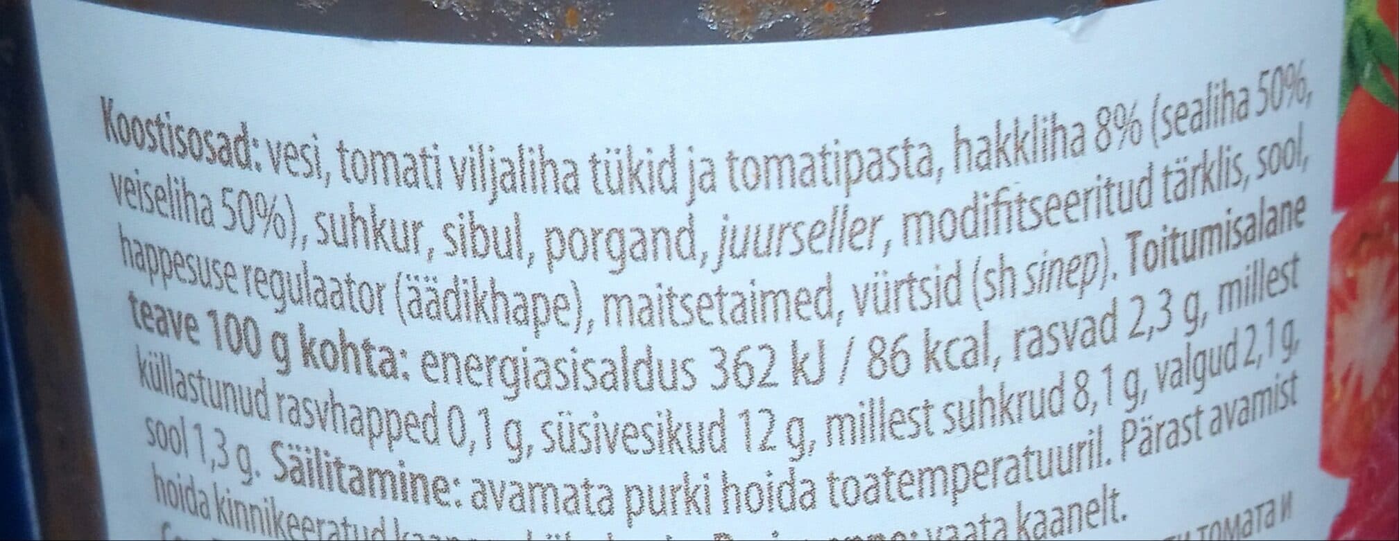 Salvest Bolognese pastakaste hakklihaga packshot