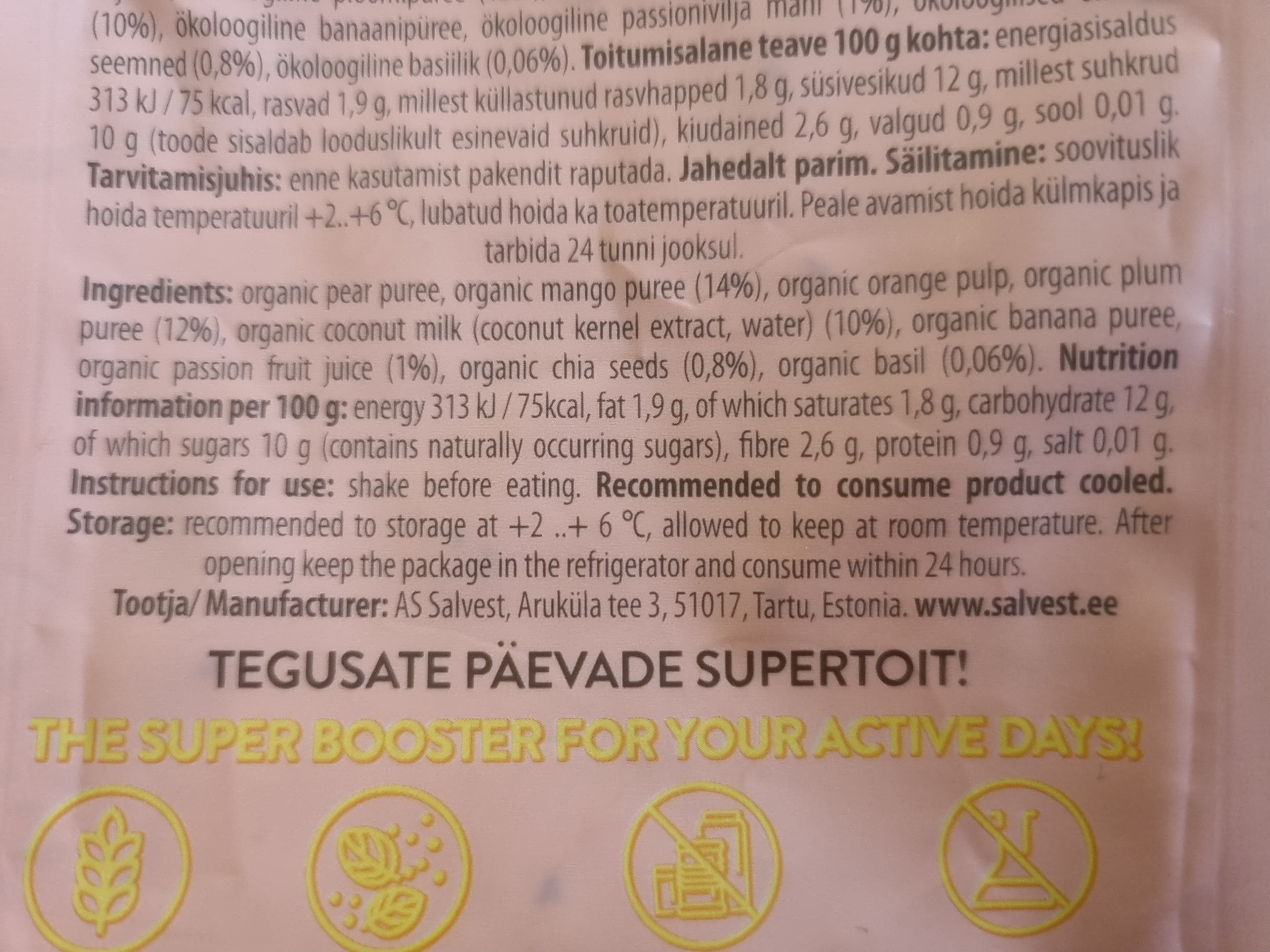 Salvest Smushie Passion and Mango Supersmoothie packshot
