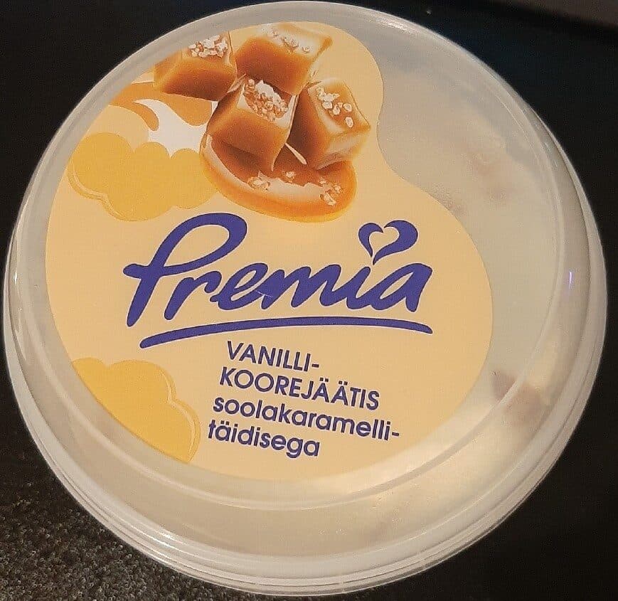 Premia Vanillikoorejäätis Soolakaramellitäidisega packshot