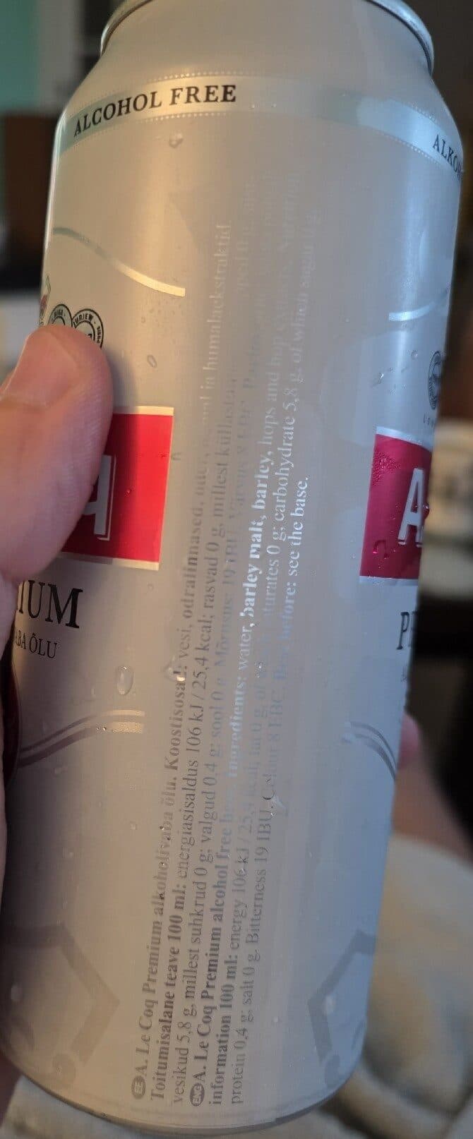 A.LeCoq Premium Alcohol Free Beer packshot