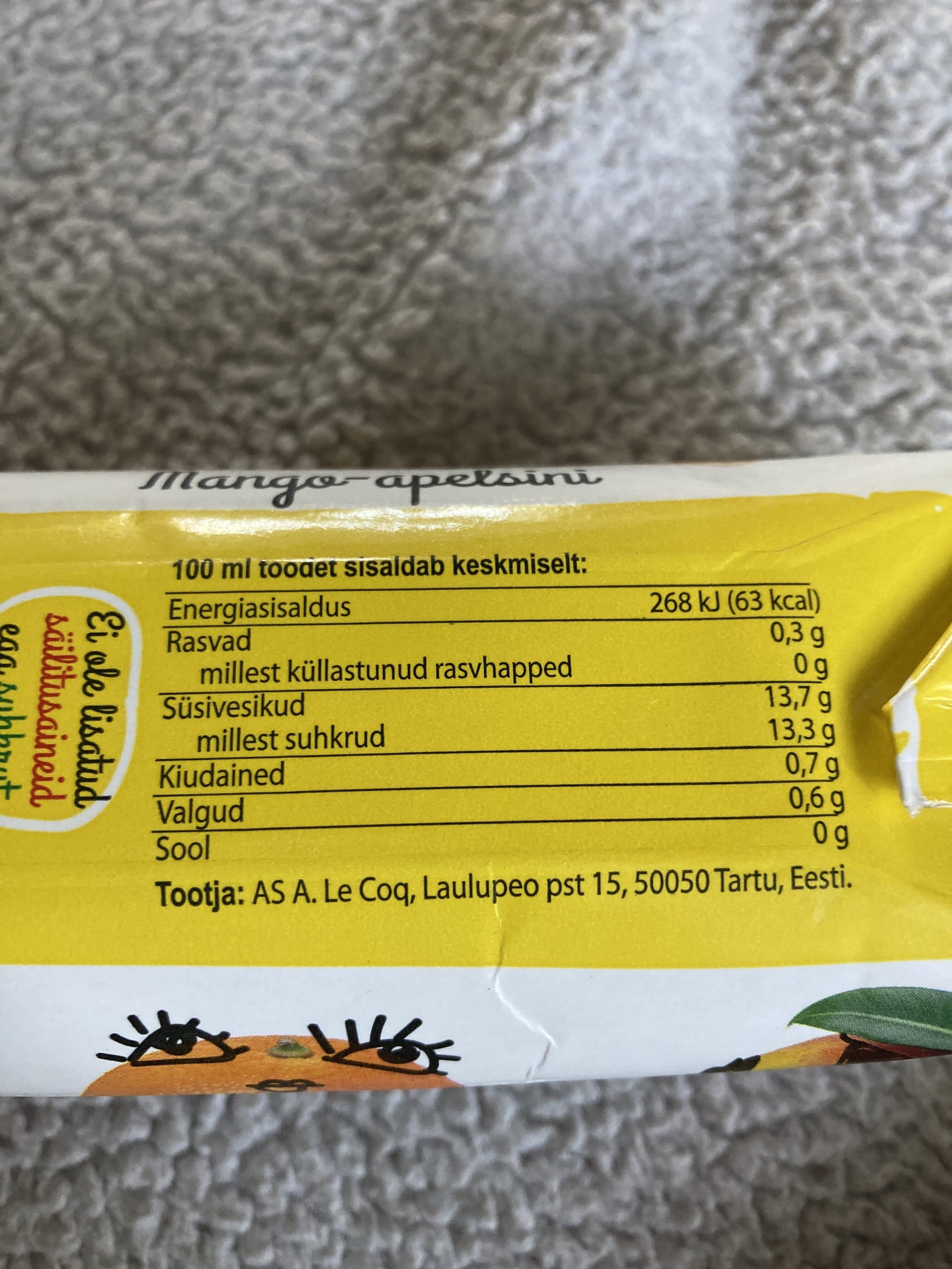 Aura mango-apelsini smuuti packshot