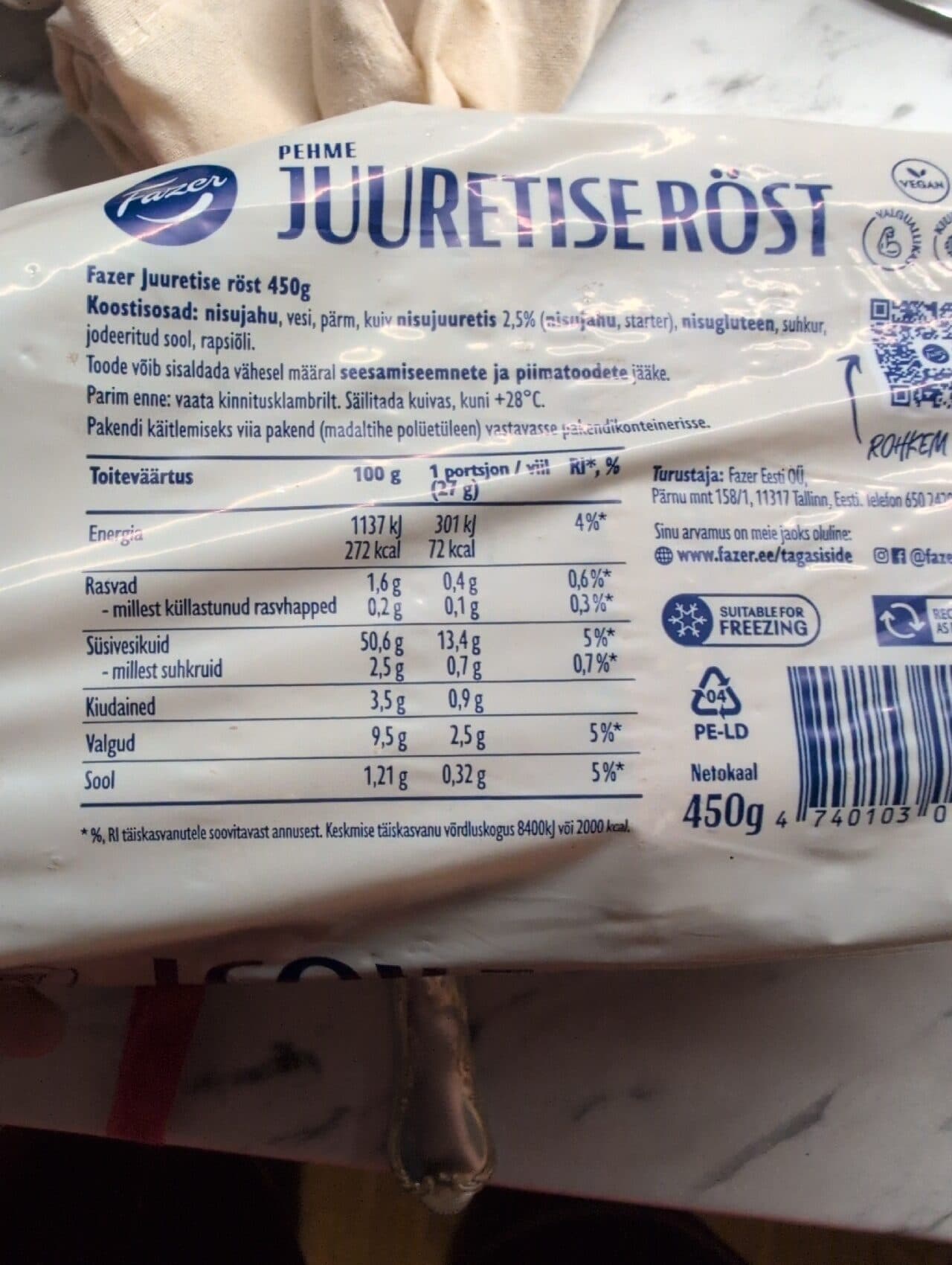 Fazer Pehme juuretise röst packshot