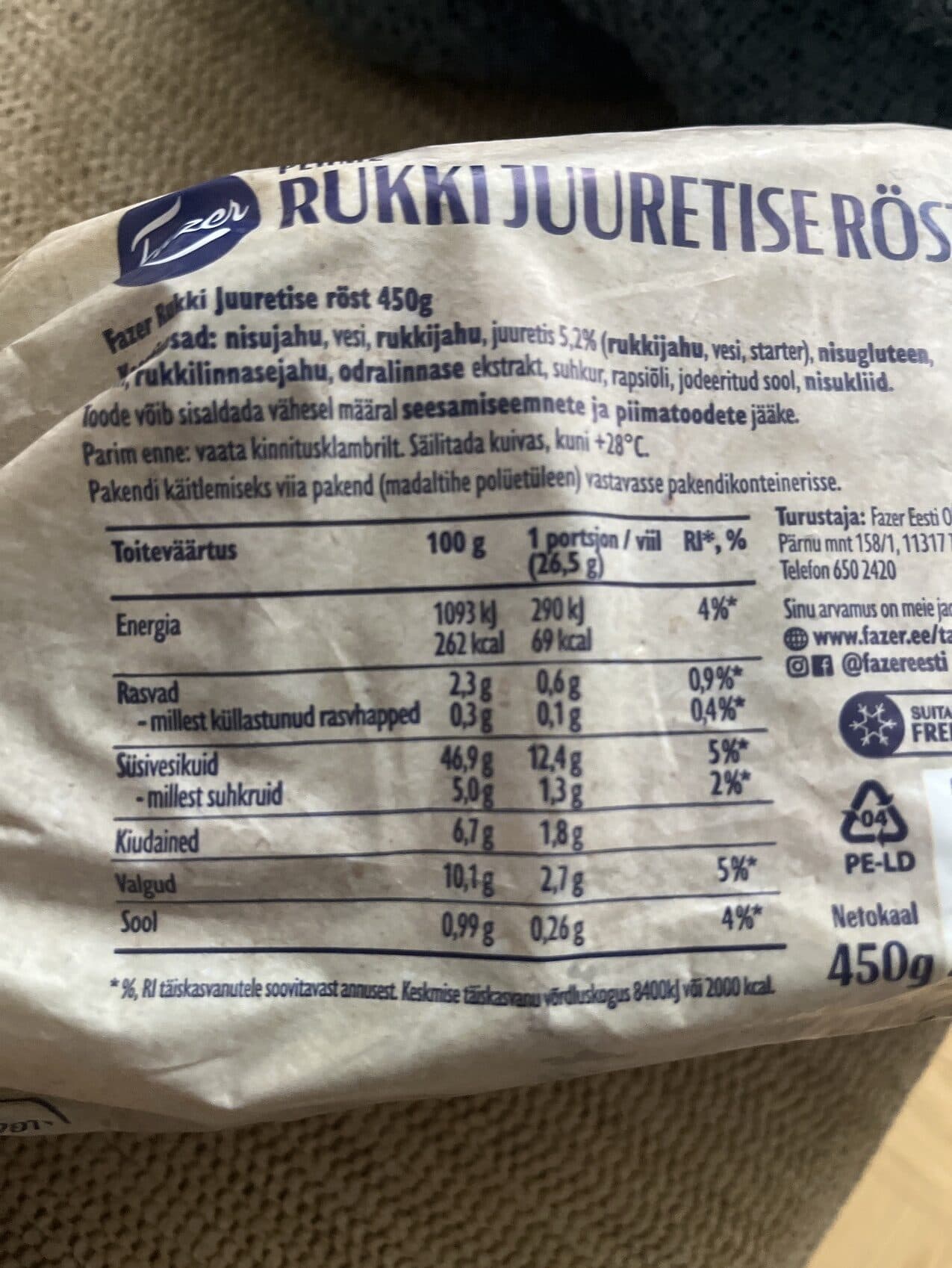 Fazer Rukki Juuretise Röst (Rye Bread) packshot