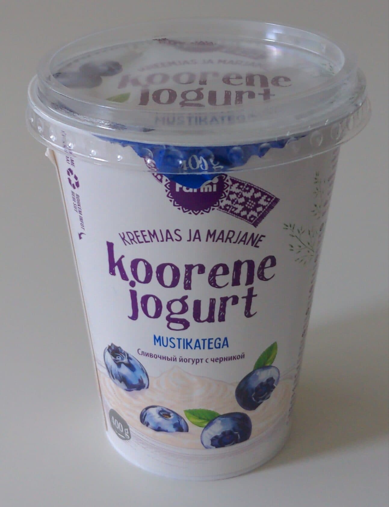 Farmi Koorene joghurt mustikatega packshot