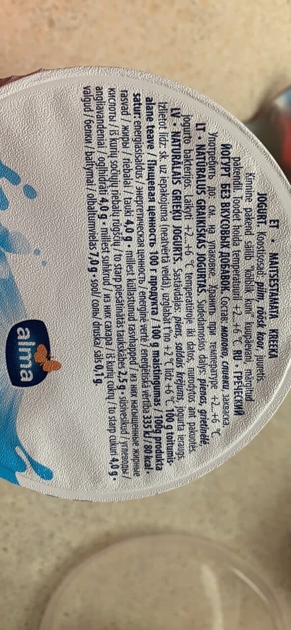 Alma kreeka Kreeka jogurt packshot