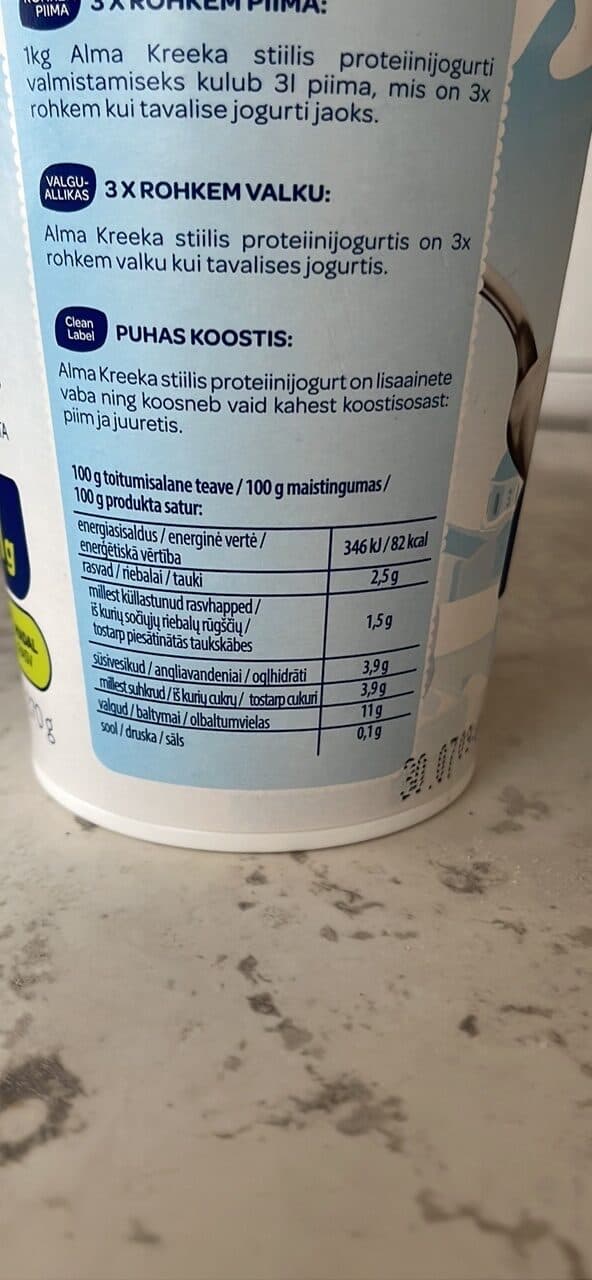 alma Kreeka jogurt packshot