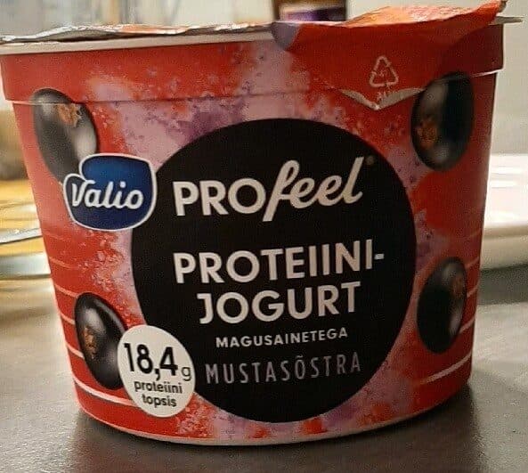 Valio Profeel Proteiinijogurt Mustsõstra packshot