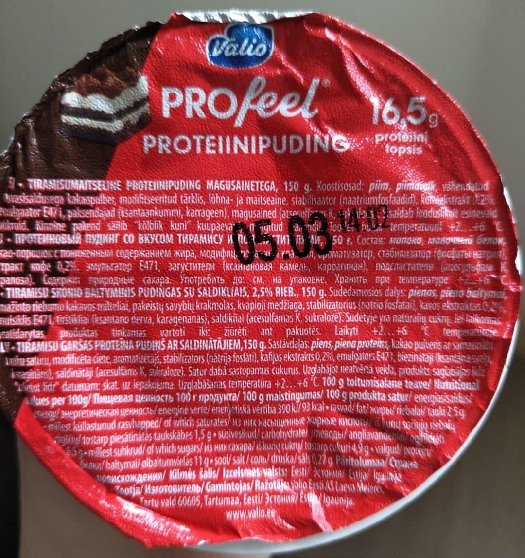 ProFeel Protein pudding with sweeteners, tiramisu packshot