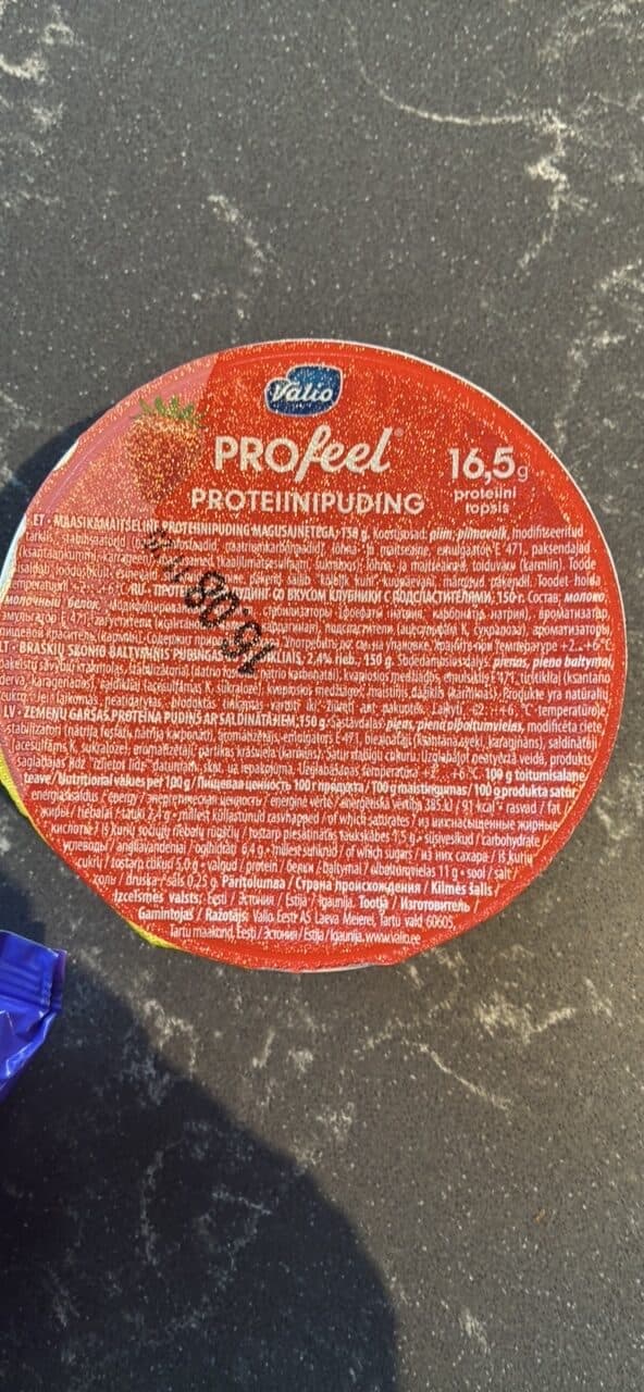 Valio Proteiinipuding Maasika Maitseline packshot